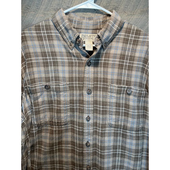 Duluth Men Checked Button Down Shirt Size L Multicolor Collar Neck Long Sleeve - Picture 2 of 3